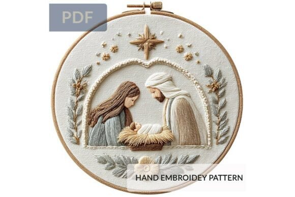 Christmas Holy Family Hand Embroidery Review