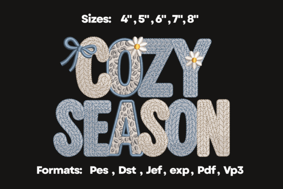 Cozy Season Knit Texture Embroidery