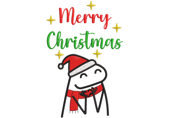 Merry Christmas Flork Embroidery Design