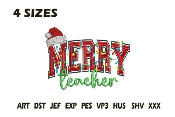 Merry Teacher Embroidery Review for Small Business Merch