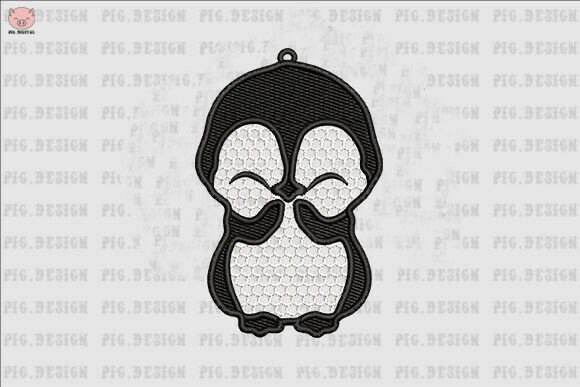 Ornament Penguins Earrings Embroidery