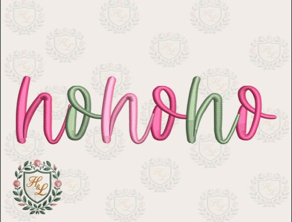 Pink Ho Ho Ho Christmas Embroidery Files
