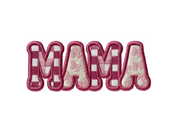 Stitched MAMA Embroidery Word PNG Review