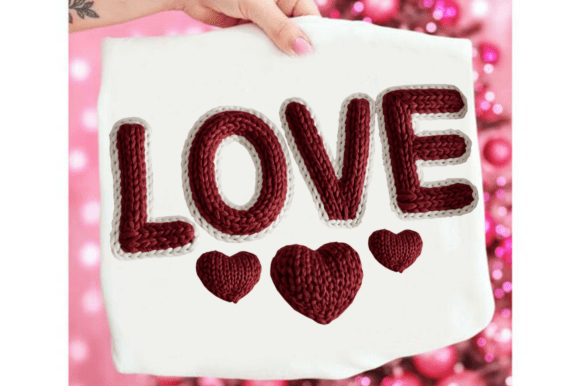 Yarn Faux Embroidery Valentine Varsity L